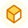 Yellow cube icon inside a circular background.
